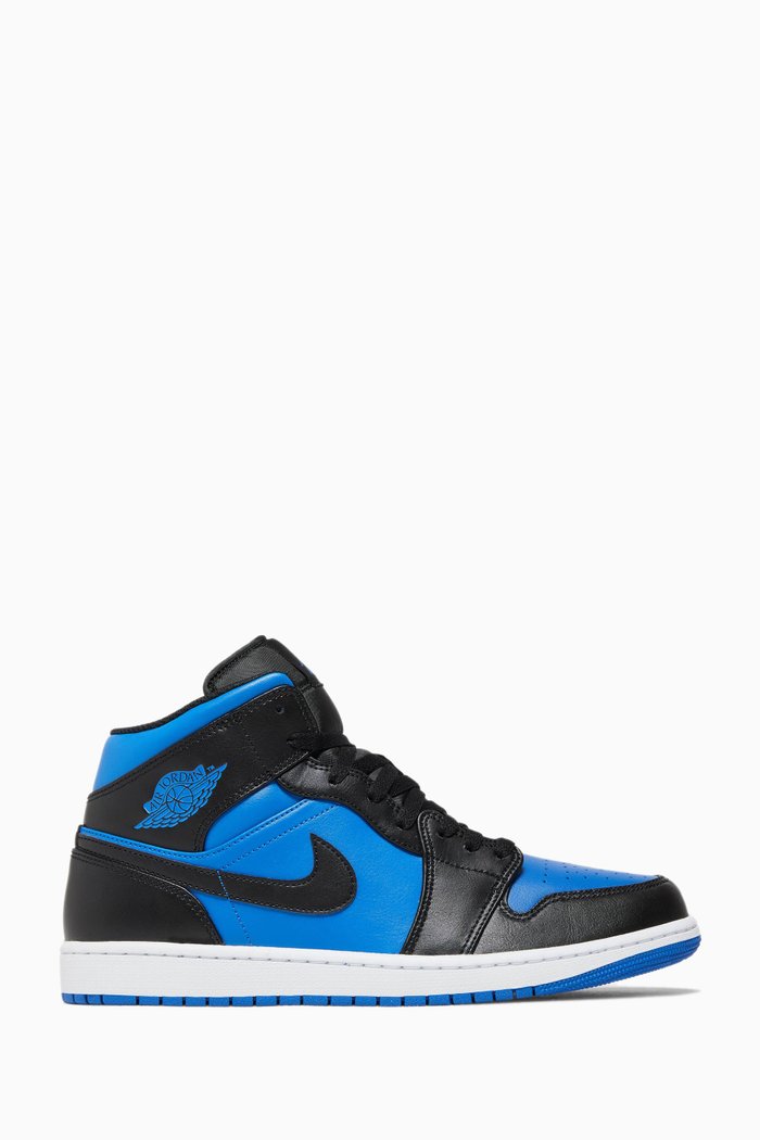 

Air Jordan 1 Mid Sneakers in Smooth Leather, Blue