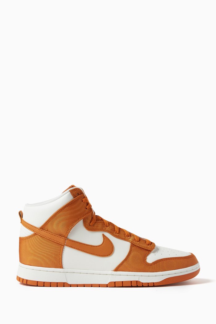 

Dunk High-top Retro Sneakers in Leather & Canvas, Multicolour