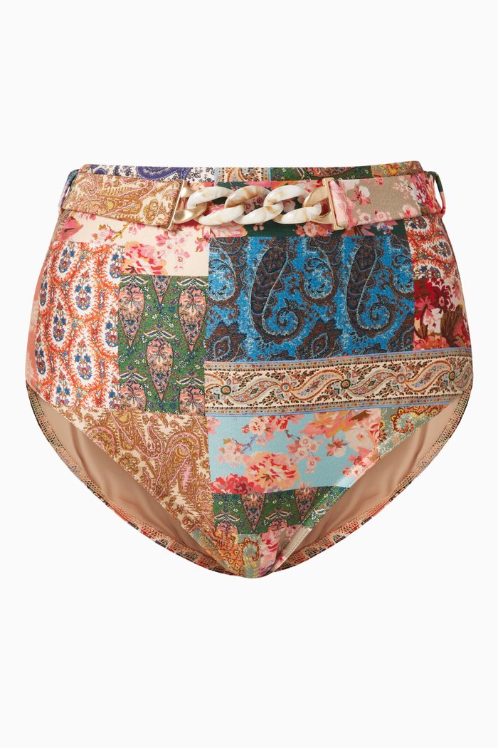 

Devi Link High-waist Bikini Briefs in Lycra, Multicolour
