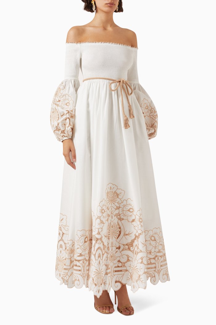 

Devi Embroidered Dress in Cotton, Multicolour