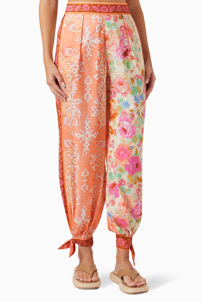

Raie Tied Track Pants in Cotton, Multicolour