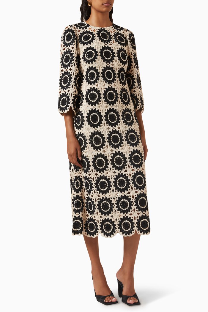 

Ginger Midi Dress in Lace, Multicolour