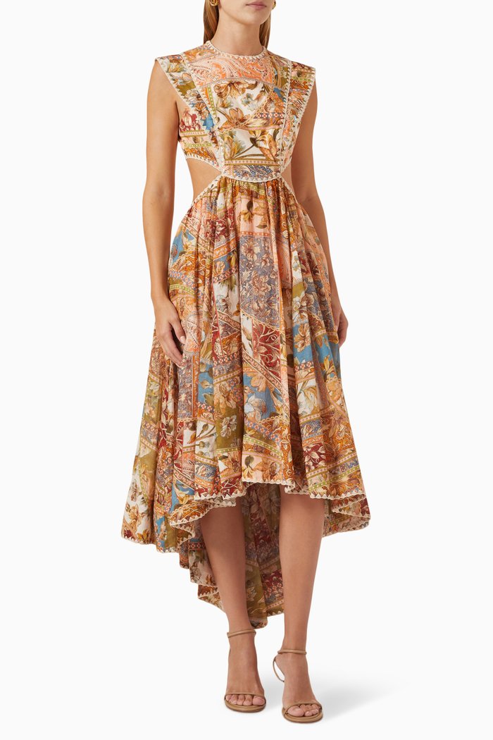

Chintz Asymmetric Dress, Multicolour