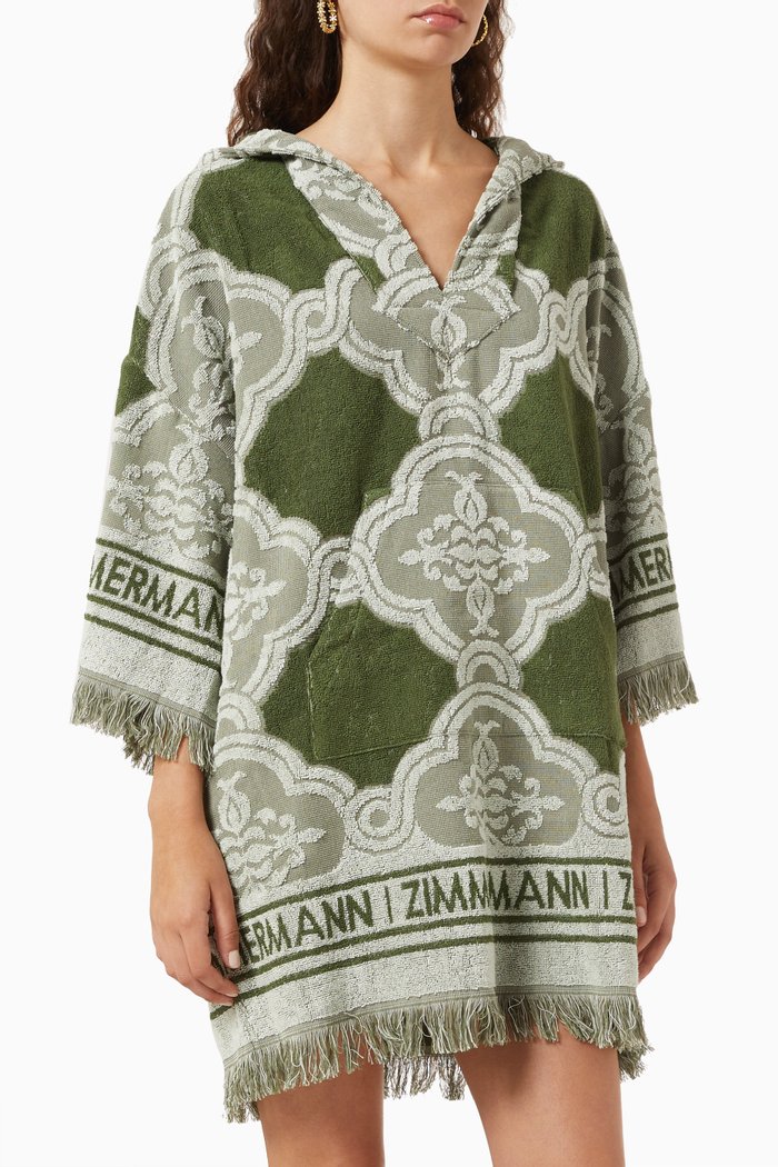 

Chintz Hooded Towel Mini Dress in Cotton, Multicolour