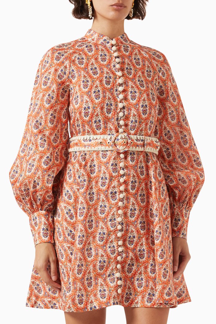 

Devi Button Up Mini Dress, Multicolour