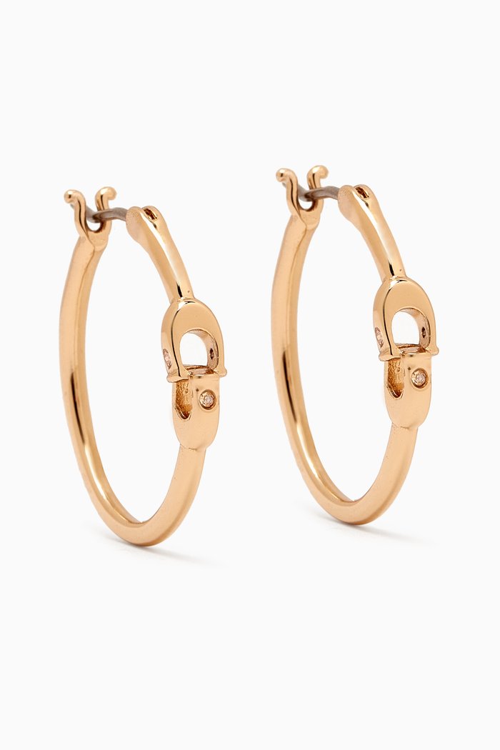 

Signature Hoop Earrings in Metal, Gold