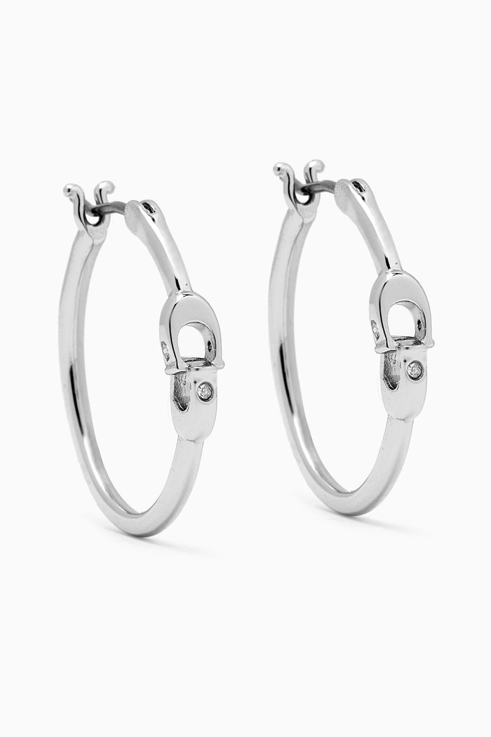 

Signature Hoop Earrings in Metal, Silver