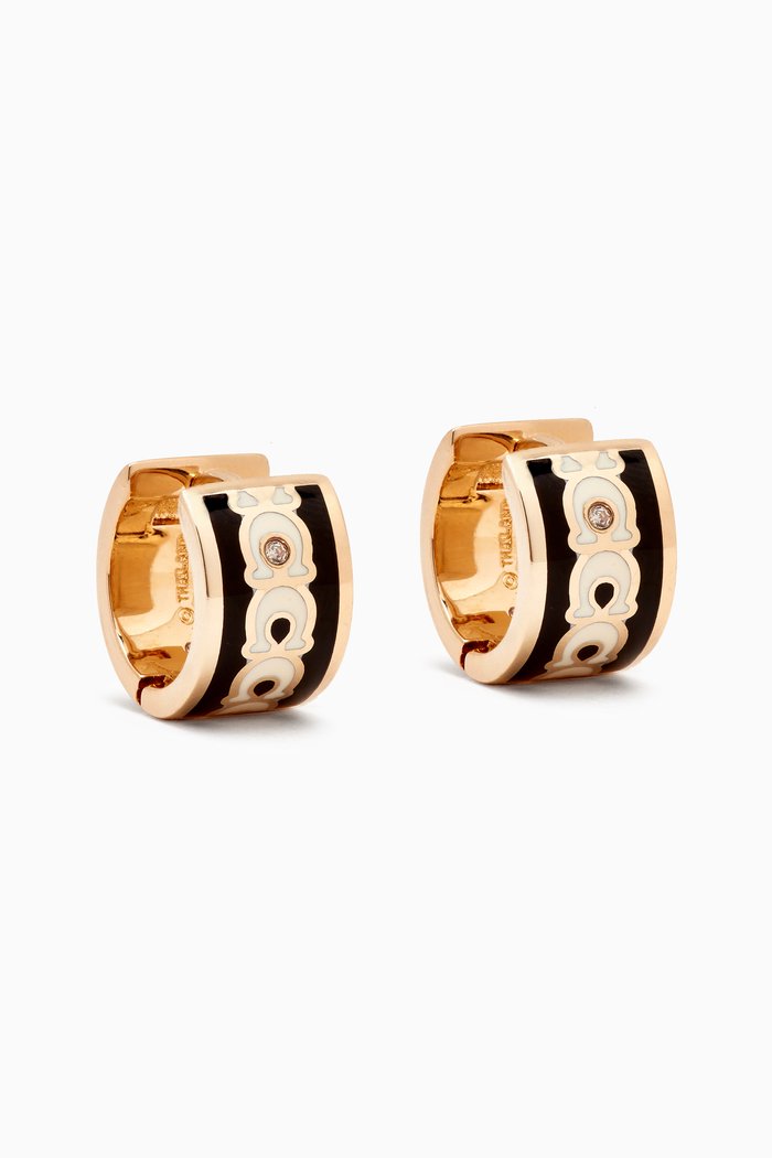 

C Signature Huggie Earrings in Metal, Gold