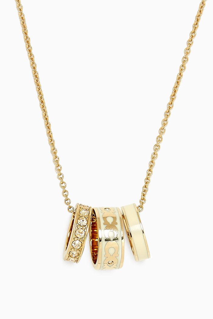 

C Signature Rondelle Necklace in Metal, White