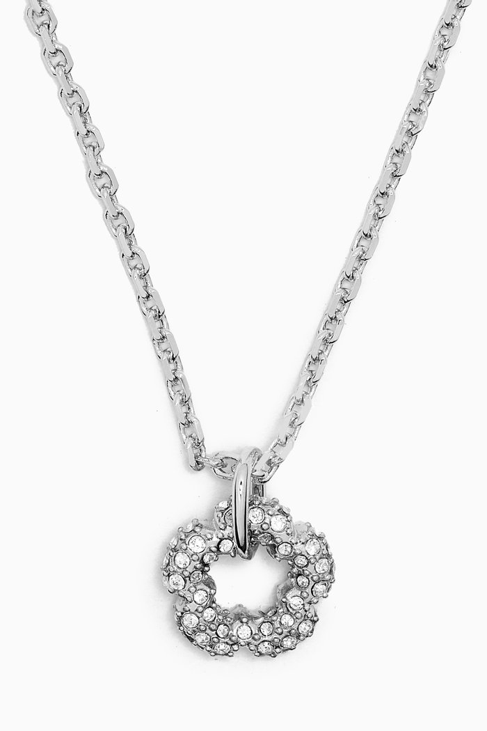 

Signature Pave Tea Rose Necklace in Metal, Silver