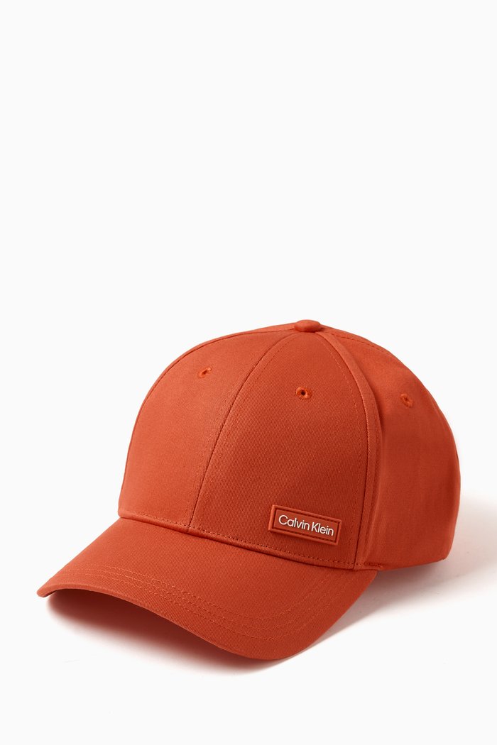 

Essential Logo Patch Baseball Cap in Cotton, Orange