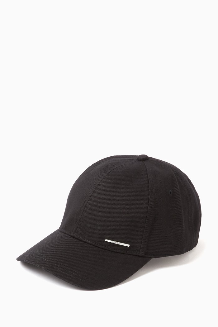 Baseball Cap in Cotton, Black