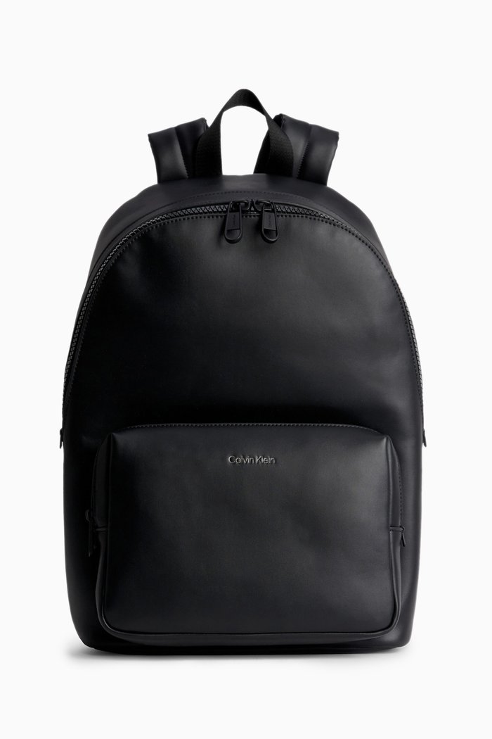 

Campus Round Backpack in Faux-leather, Black