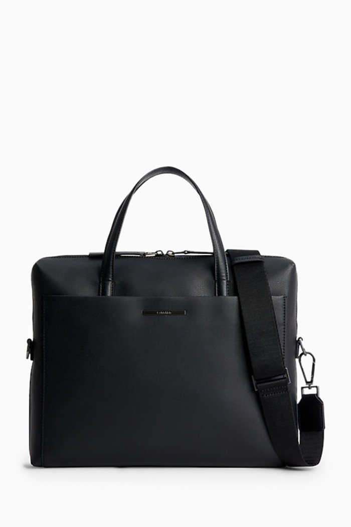 

Modern Laptop Bag in Faux Leather, Black