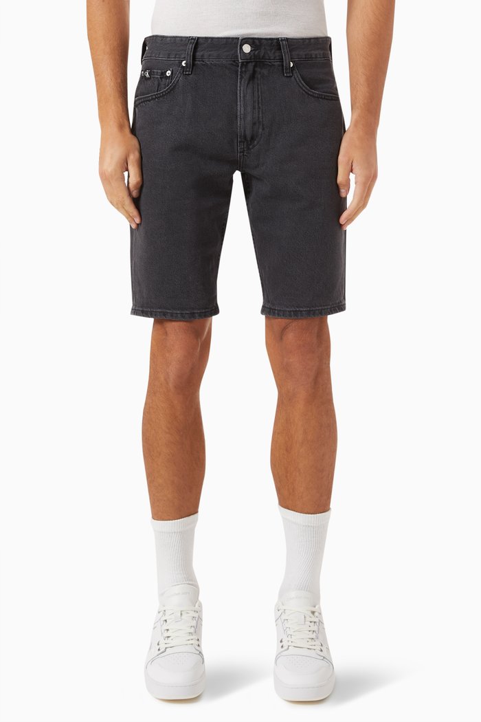 

Logo-patch Shorts in Denim, Black