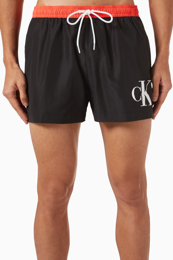 

Short Drawstring Swim Shorts, Black