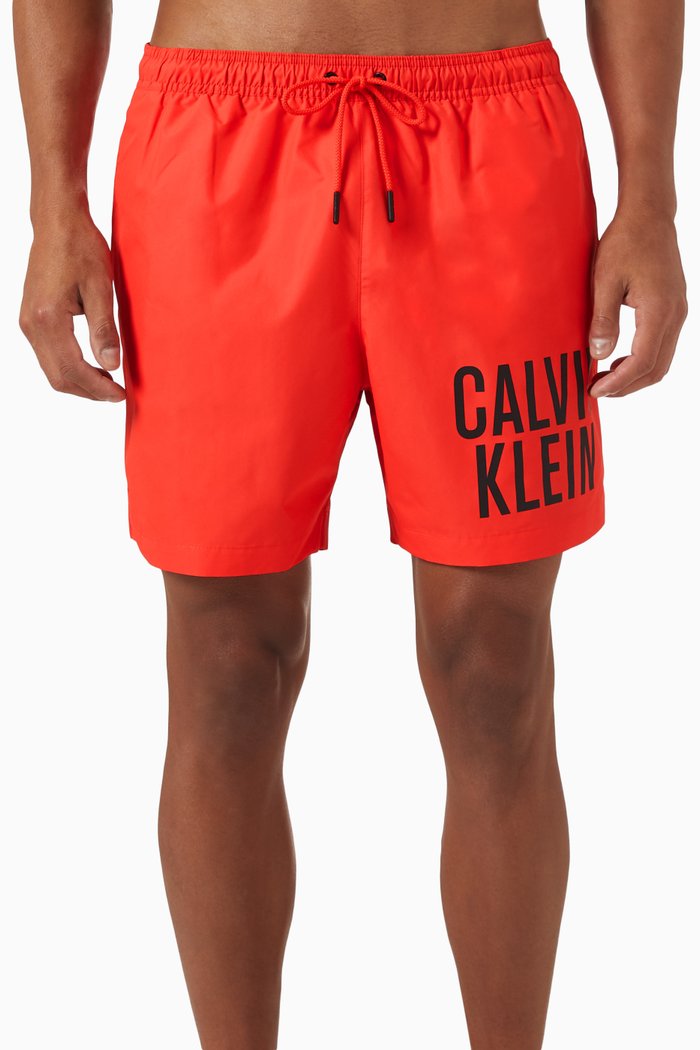 

Medium Drawstring Swim Shorts in Recycled Nylon, Red
