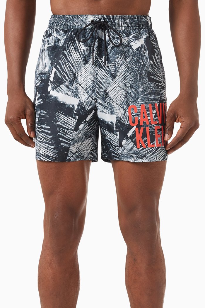 

Botanical Print Drawstring Swim Shorts, Multicolour