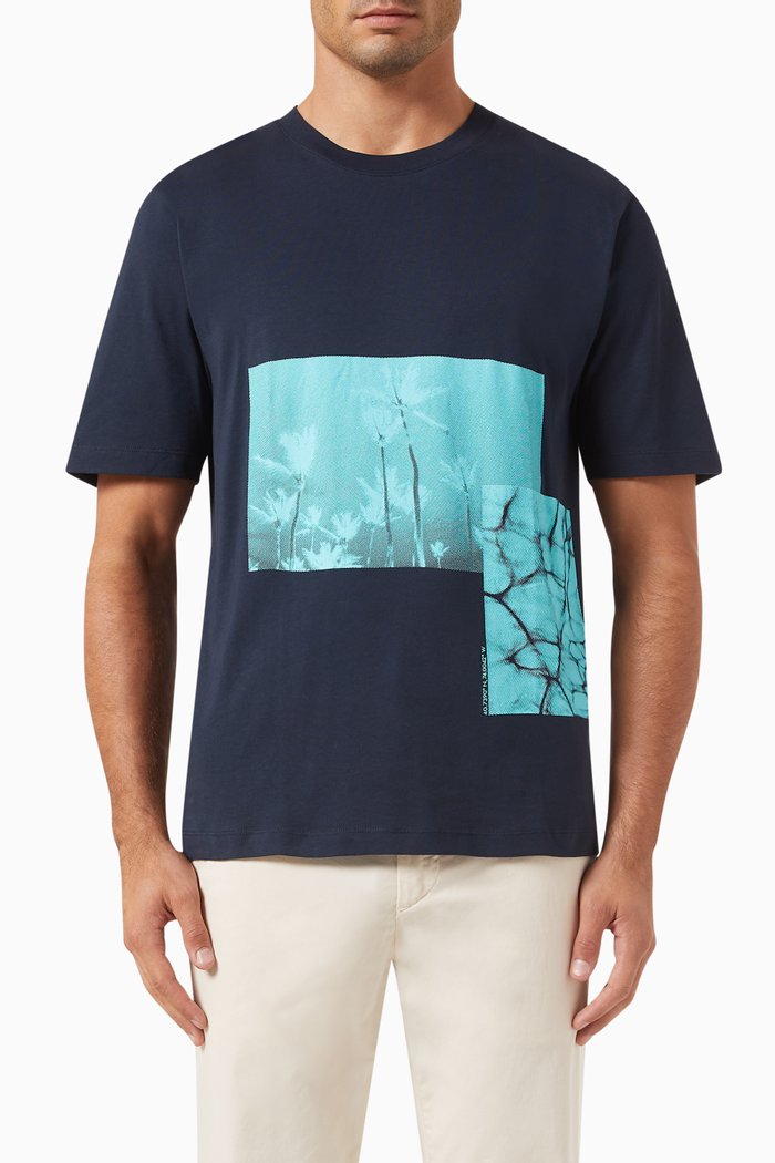 

Placed Pool T-shirt in Cotton, Blue
