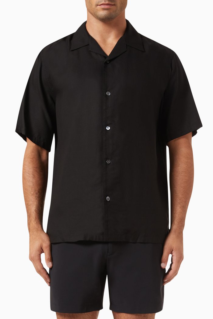 

Noll Flow Shirt in Linen Twill, Black