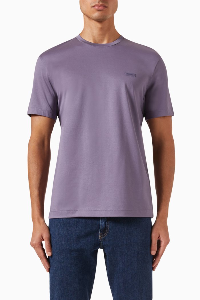 

Crew Neck T-shirt in Cotton Jersey, Purple