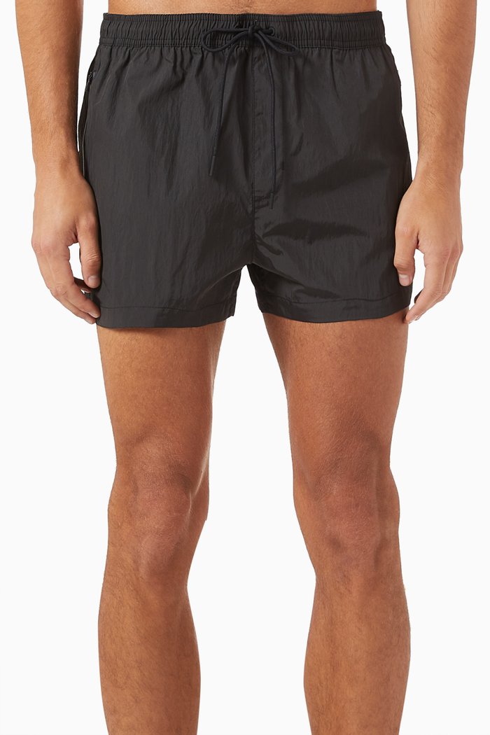 

Short Drawstring Swim Shorts, Black