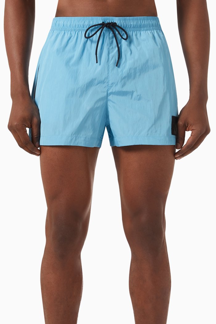 

Short Drawstring Swim Shorts, Blue