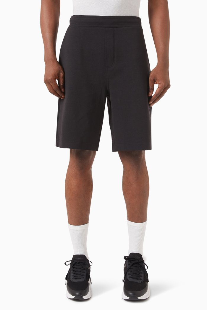 

Comfort Debossed Shorts in Cotton, Black