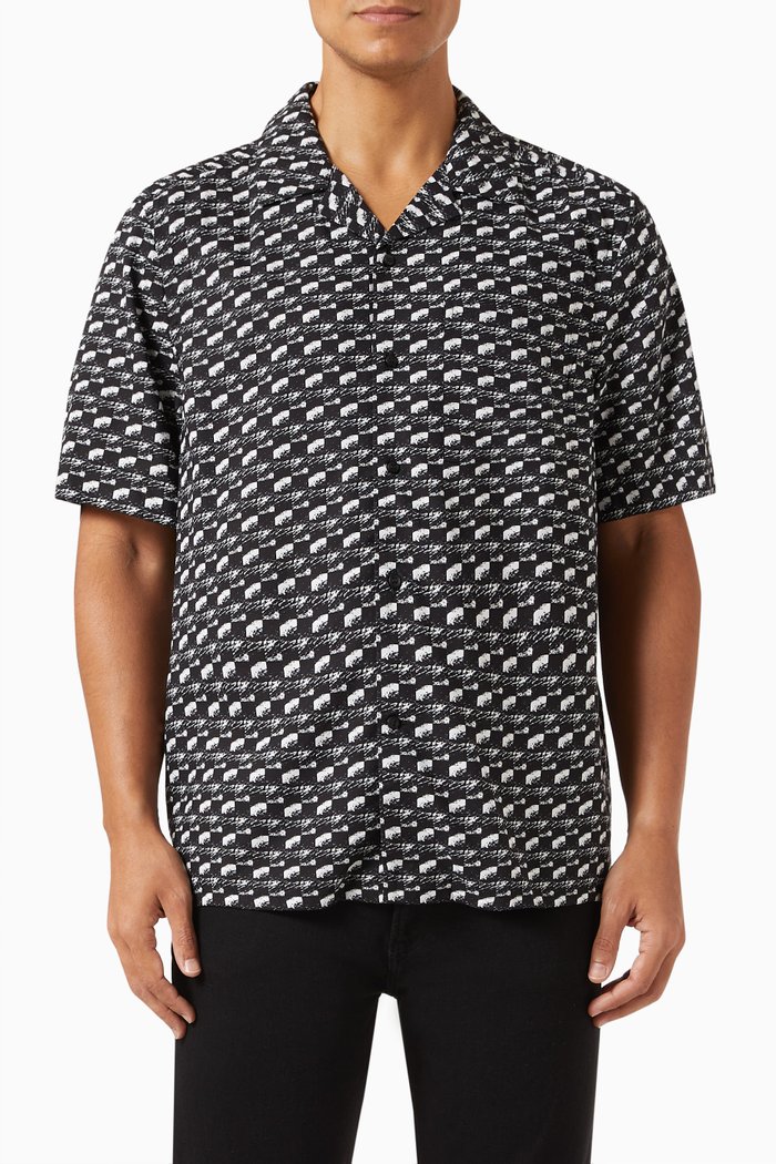 Bowling Shirt in Viscose, Black