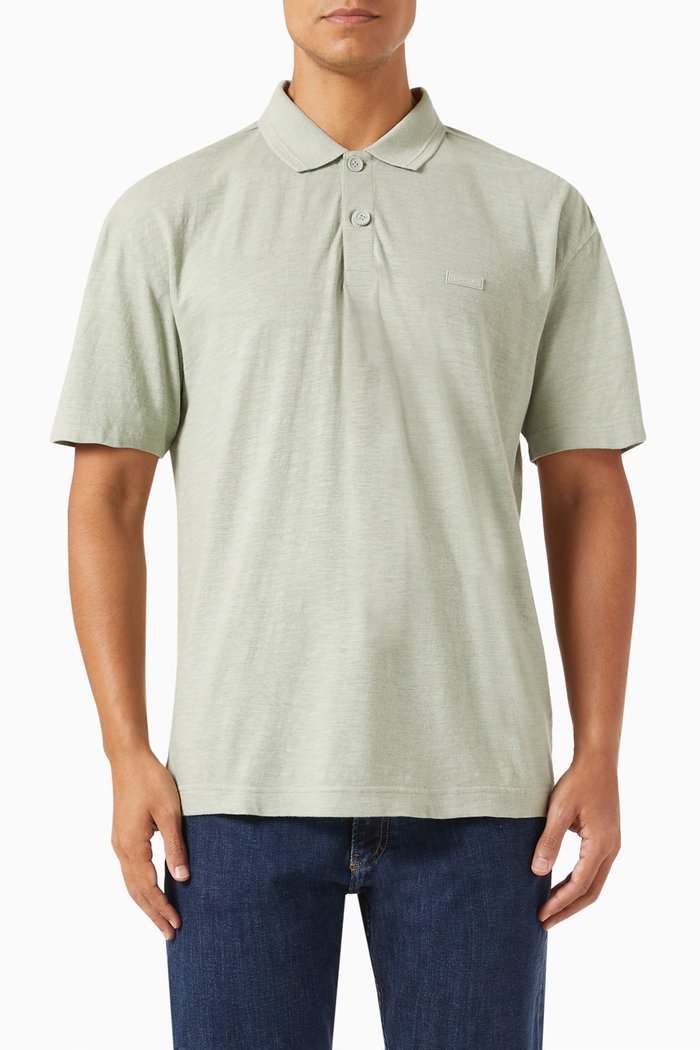 

Polo Shirt in Cotton Blend, Green