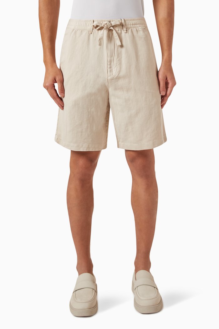 

Logo-Patch Shorts in Cotton Blend, Neutral