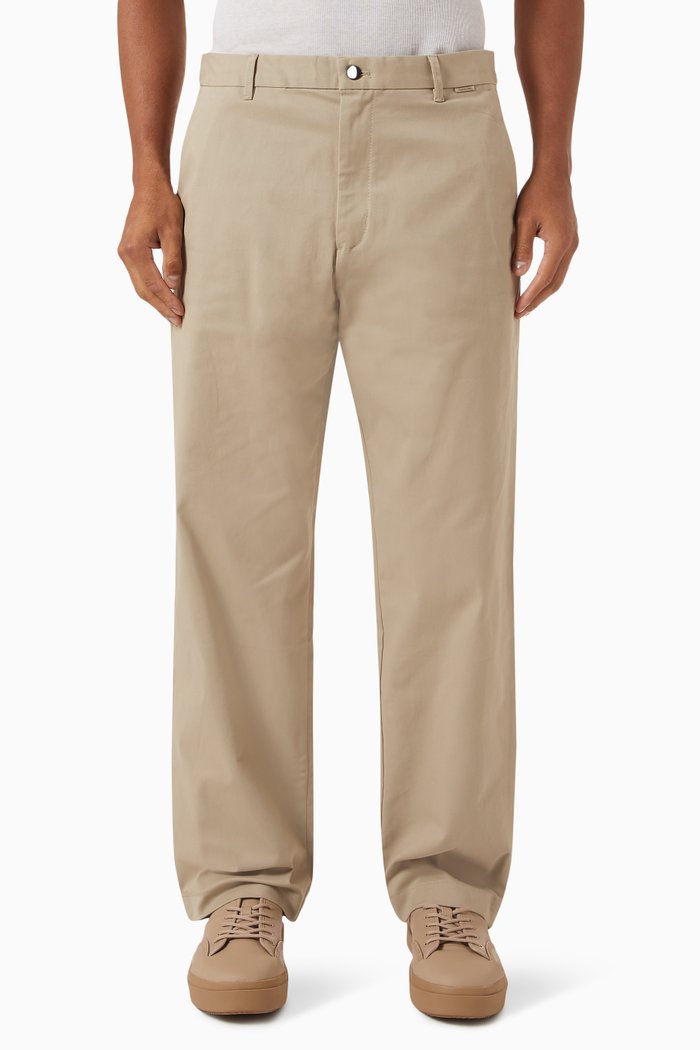 

Relaxed Fit Pants in Twill, Neutral