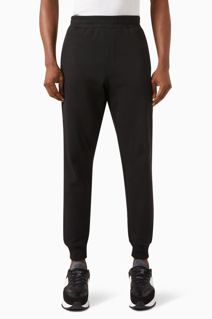 

Logo Tape Joggers in Cotton Blend, Black