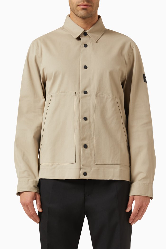 

Pocket Overshirt in Twill-cotton, Neutral