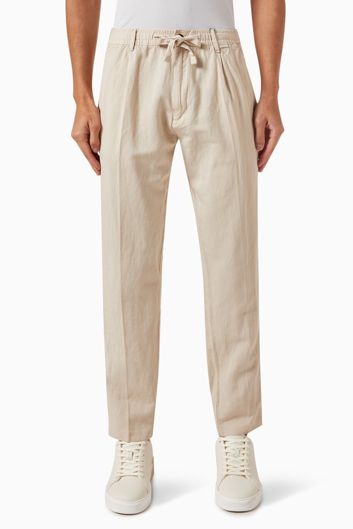 

Logo-Patch Pants in Cotton Blend, Neutral
