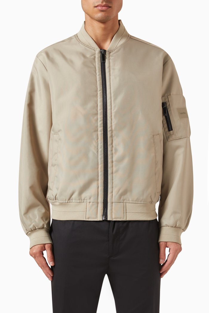 

Logo-Patch Bomber Jacket in Nylon, Neutral