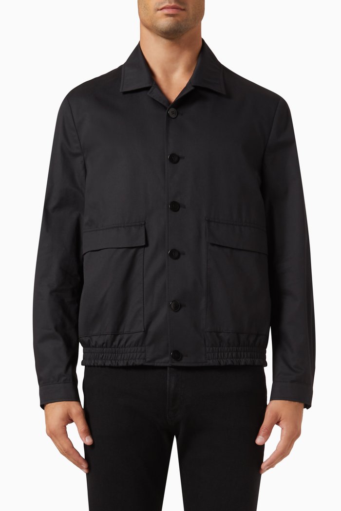 

Tailored Jacket in Organic Cotton-blend SeaCell™, Black