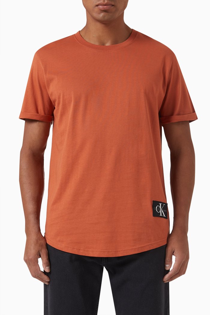 

Logo Patch T-shirt in Cotton, Brown
