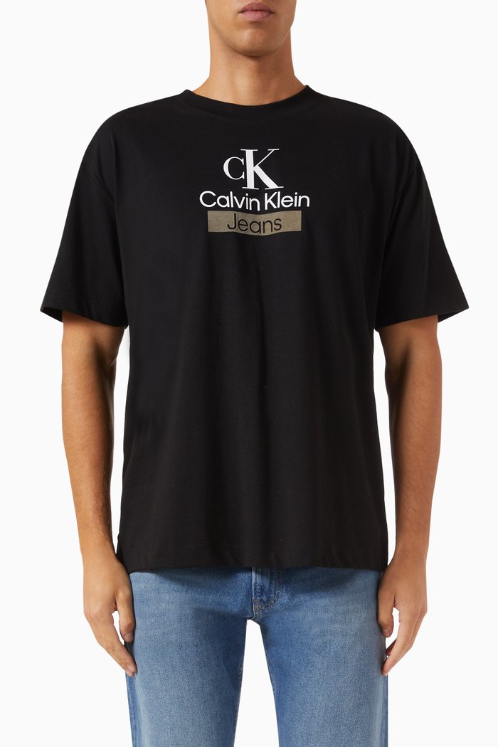 

Stacked Archival T-shirt in Cotton-jersey, Black
