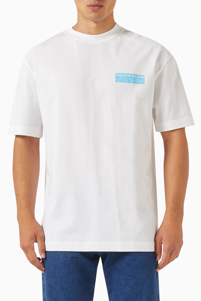 

Oversized Back Logo T-Shirt in Organic Cotton-jersey, White
