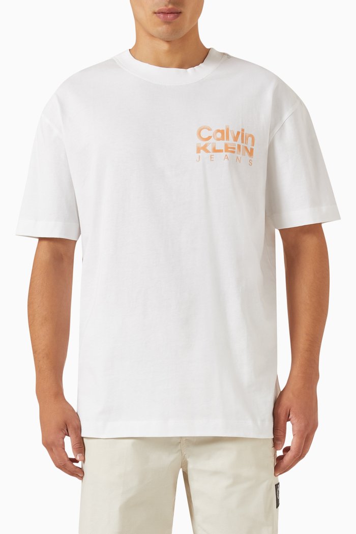 

Institutional Logo-print T-shirt in Organic Cotton-jersey, White