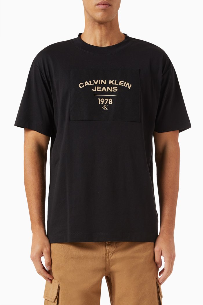 

Canvas Logo-patch T-shirt in Cotton-jersey, Black