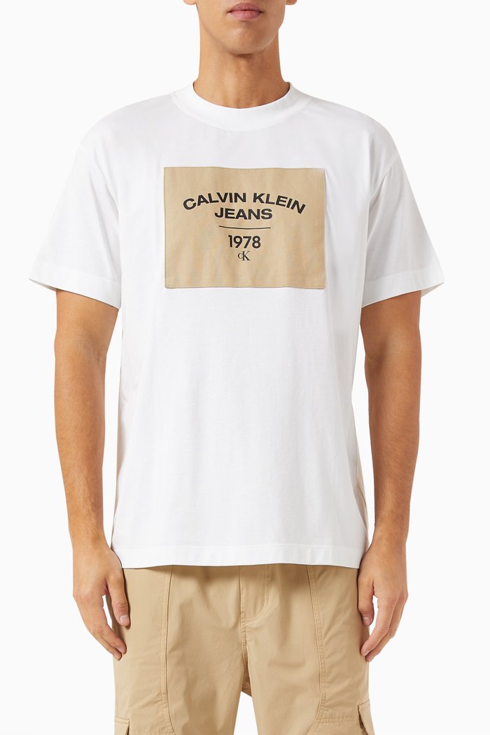

Canvas Logo-patch T-shirt in Cotton-jersey, White