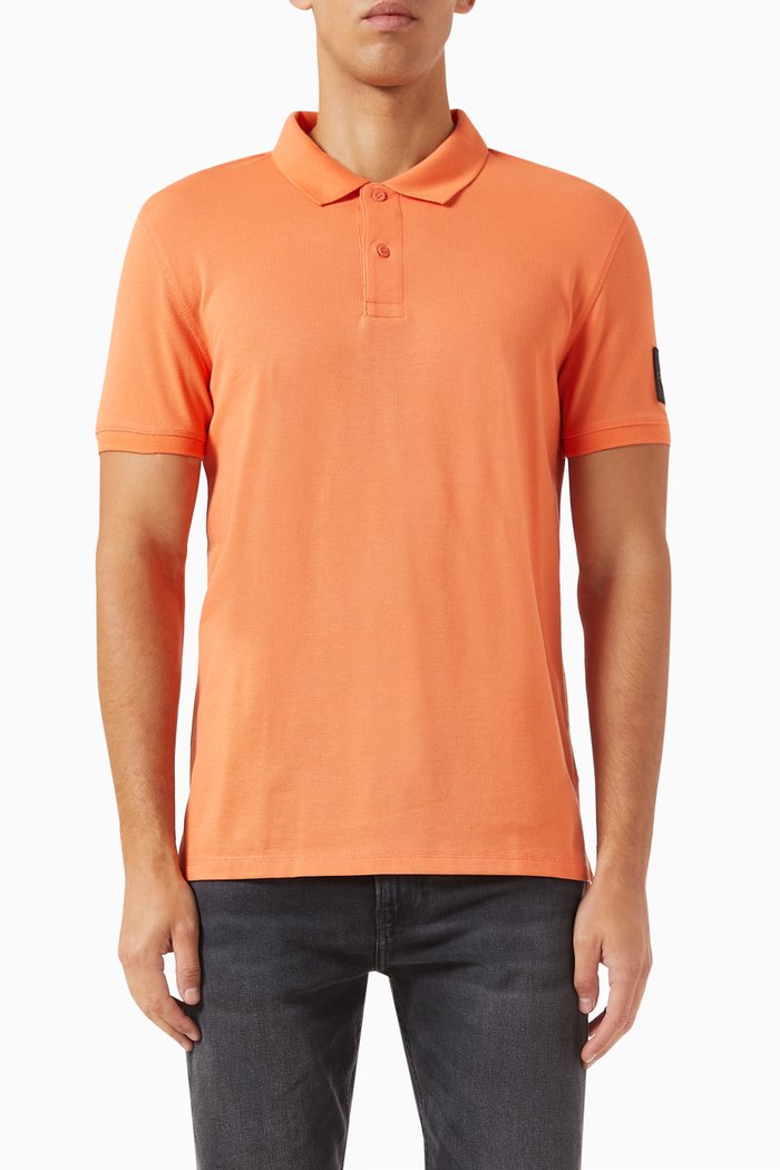 

Logo-patch Polo Shirt in Cotton-piqué, Orange