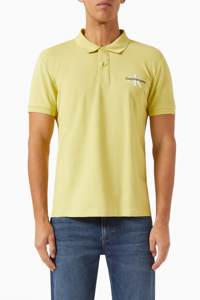 Monologo Polo Shirt in Cotton-piqué, Gold