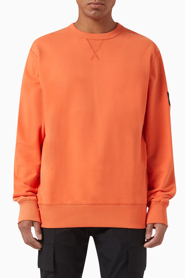 

Badge Sweatshirt in Organic Cotton Blend, Orange