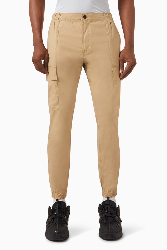 

Skinny-fit Washed Cargo Pants in Cotton-blend, Neutral