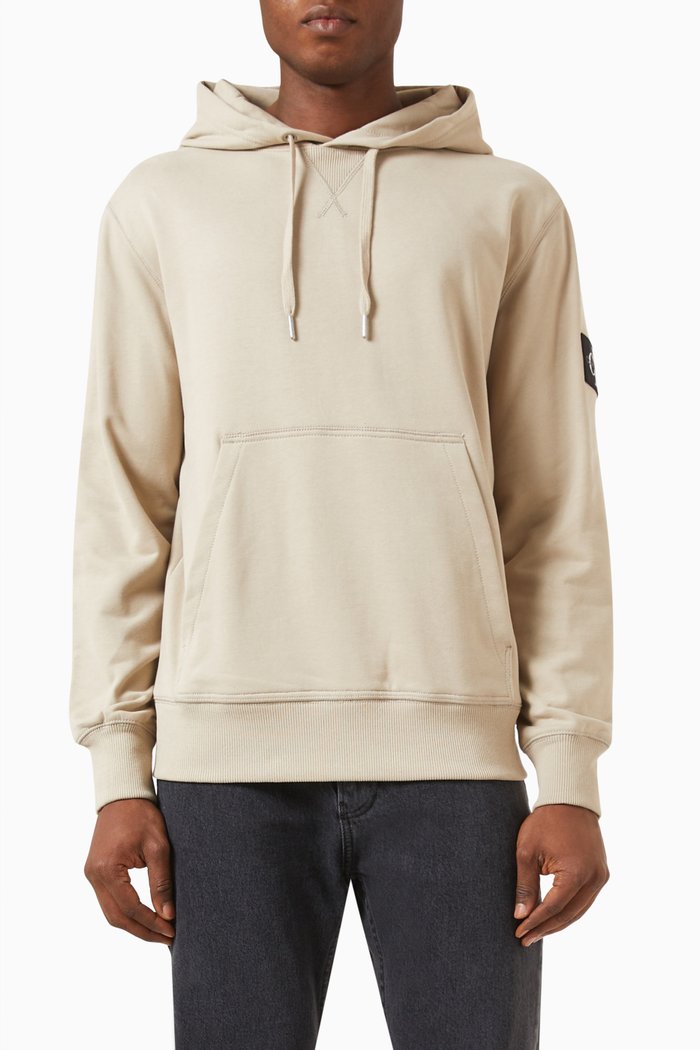 

Logo Badge Hoodie in Cotton, Neutral