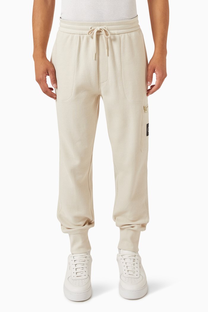 

Logo Badge Sweatpants in Cotton Waffle, Neutral