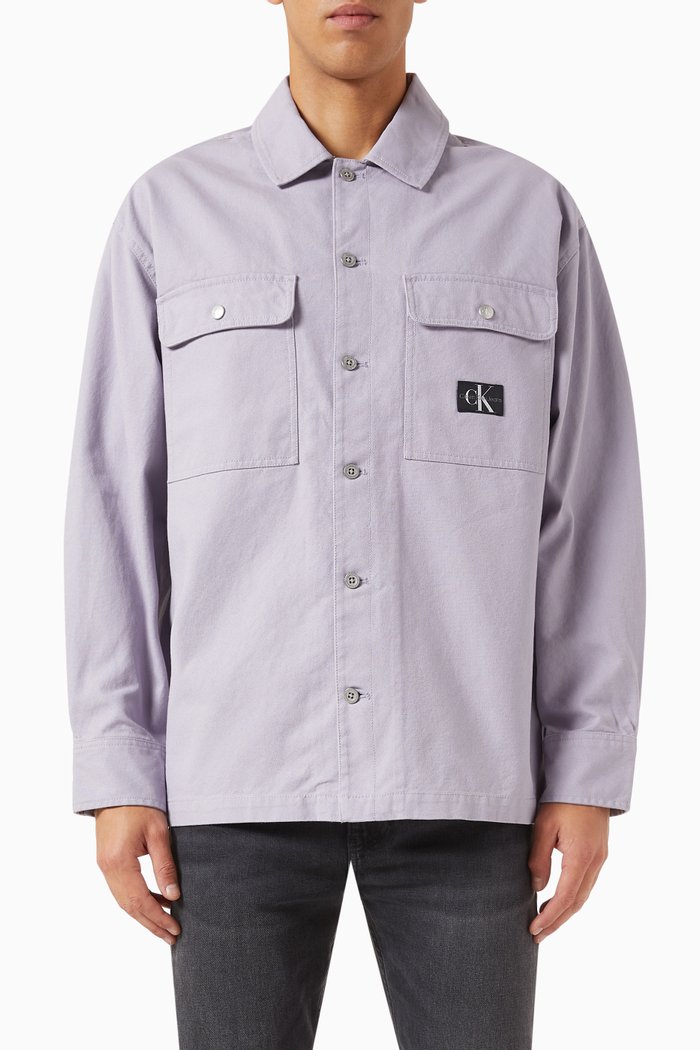 

Utility Shirt Jacket in Cotton-canvas, Purple